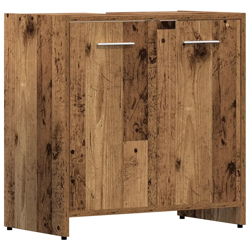 Set Mobili da Bagno | Armadio da bagno 4 pz Legno Antico in Legno Multistrato
