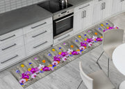 Tappeto Passatoia Cucina Antiscivolo Stampa Digitale Dis. Onda Orchidea - 50x600 - Orchidea
