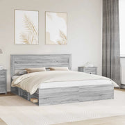 Struttura del letto Grigio Sonoma 200 x 200 cm Pino massello 3409724