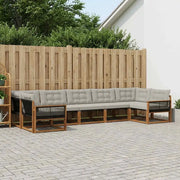 Set di divani da esterno 7 pcs Naturale e Grigio Chiaro 3381663