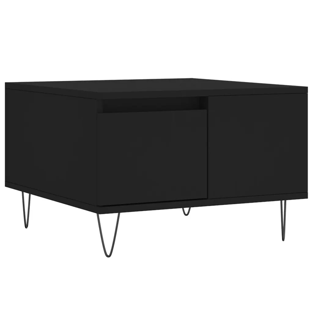 Tavolino da Salotto-Tavolino da soggiorno-Tavolo Nero 55x55x36,5 cm in Legno Multistrato 453712