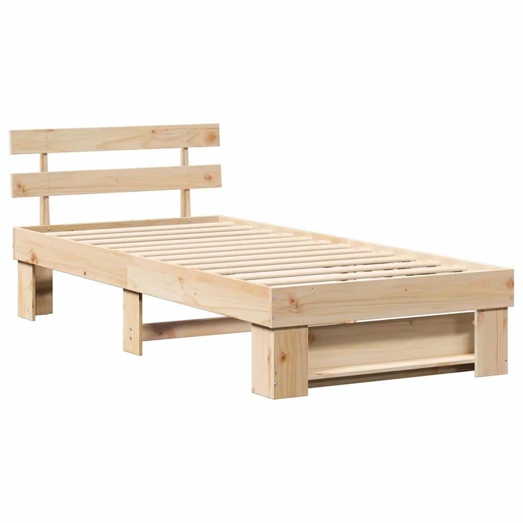 Letto singolo | Letto per adulti | Struttura del letto Marrone 75 x 190 cm Pino massello