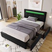 letto in lino nero 90 x 200 cm