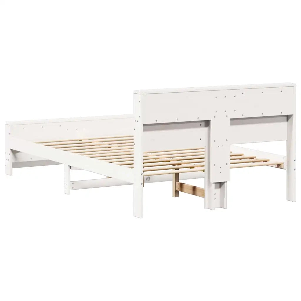Letto matrimoniale | Letto per adulti | Struttura del letto Bianco 120 x 200 cm Legno multistrato