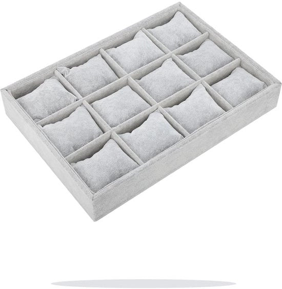 Borsa portachiavi in pelle ecologica - Cassetta decorativa - Organizzatore - Display - Conservazione - Decorazione grigia - Scatola per gioielli