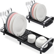 Afdruiprek in acciaio inossidabile espandibile - afdruiprek compact per cucina - nero - 502x20x193 cm - WK810585-8