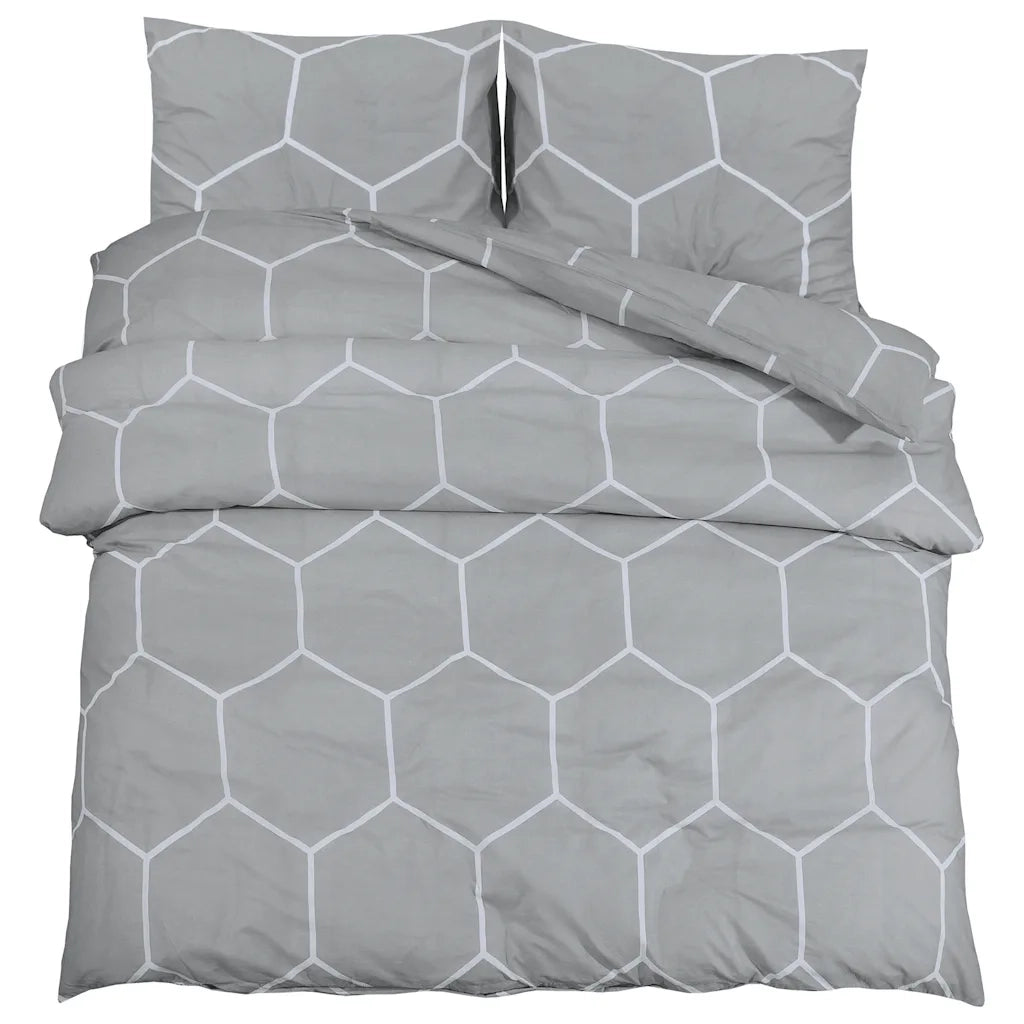 Set Copripiumino Grigio 155x220 cm in Cotone CFW9407433