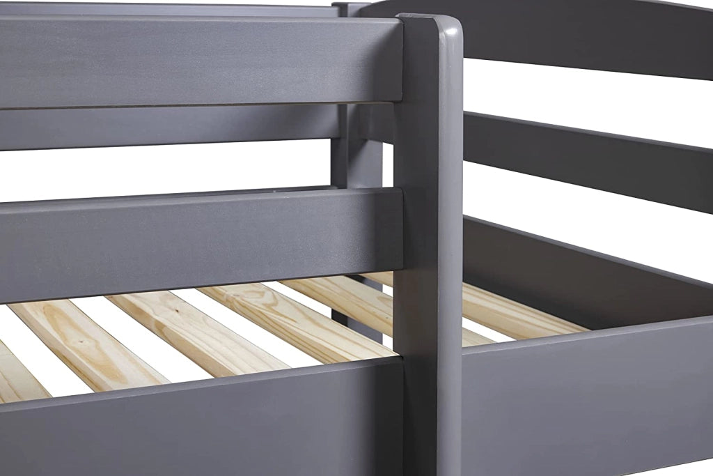 LETTO A CASTELLO LAVIUS DIVISIBILE IN 2 LETTI SINGOLI 90X200 PINO TINTO GRIGIO