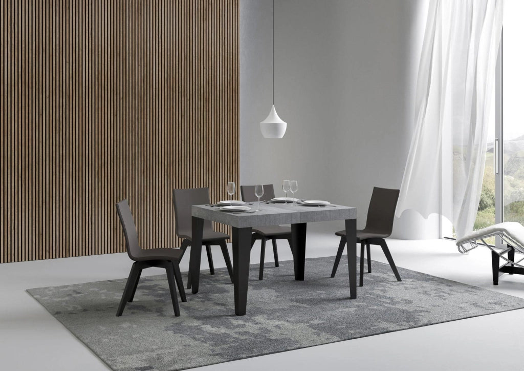 Tavolo allungabile 80x120/204 cm Flaris Cemento telaio Antracite