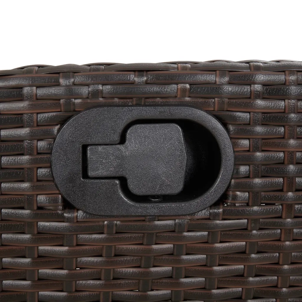 Set da Pranzo da Giardino 9pz con Cuscini Marrone in Polyrattan