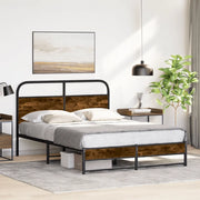Giroletto senza Materasso-Struttura Letto Rovere Fumo 120x190 cm in Truciolato 915396
