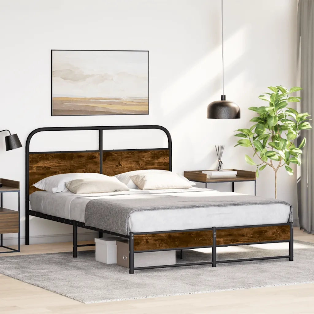 Giroletto senza Materasso-Struttura Letto Rovere Fumo 120x190 cm in Truciolato 915396