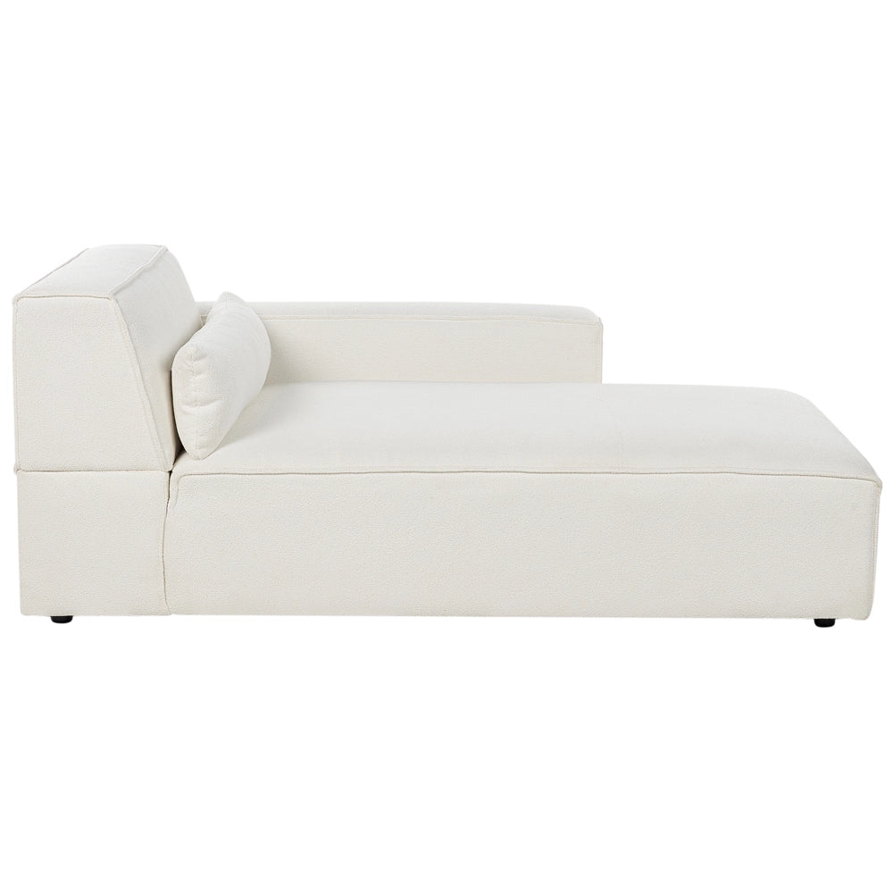 Divano angolare modulare a 2 posti a sinistra Divano componibile in boucle bianco con gambe nere Soggiorno moderno
