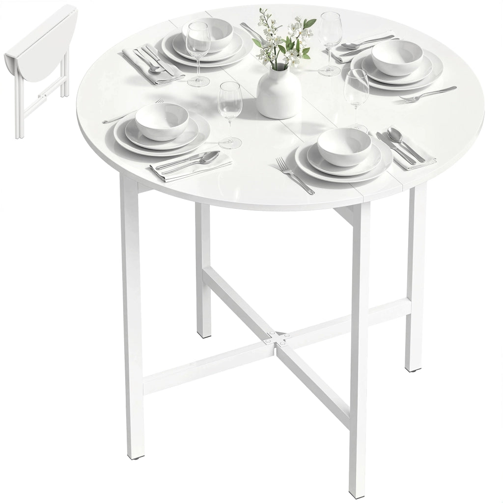 Tavolo da Pranzo Pieghevole e Estensibile Salvaspazio ¨C Zephmum ¨C Bianco