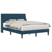 Letto matrimoniale | Letto per adulti | Struttura del letto con testiera Blu 120 x 200 cm Velluto