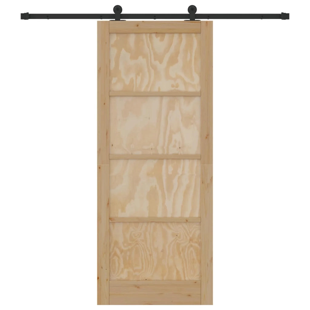 Porta scorrevole Naturale e Nero 86 x 211 cm 3445466