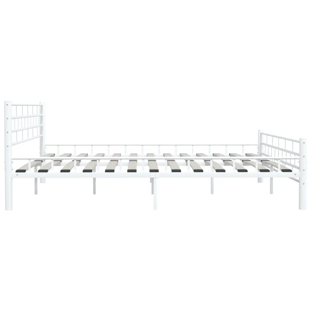 Letto matrimoniale | Letto per adulti | Giroletto Bianco in Metallo 200x200 cm