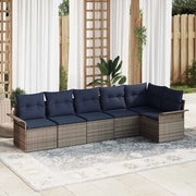 Set Divano da Giardino 6 pcs Grigio polyrattan 3354054