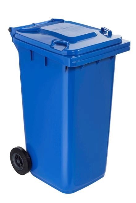 BIDONE QUADRO NETTEZZA URBANA CON RUOTE LT.120  cm.48x57x95h.  blu    ICS