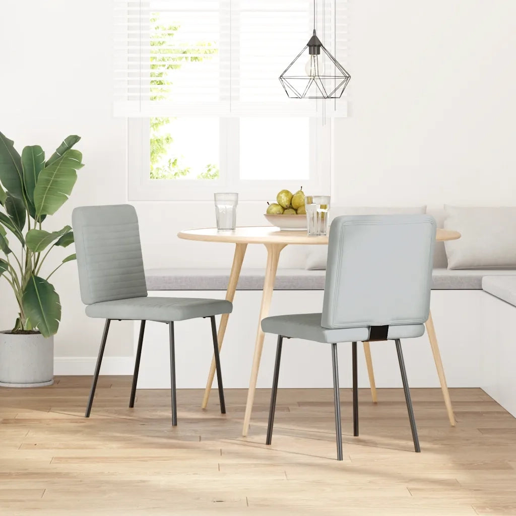 Sedie da Pranzo 2 pz | Sedie da cucina Grigio Chiaro in Velluto