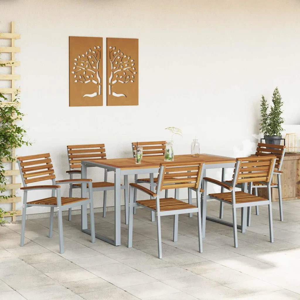 Set da Pranzo per Giardino 7 pcs Grigio 3284362