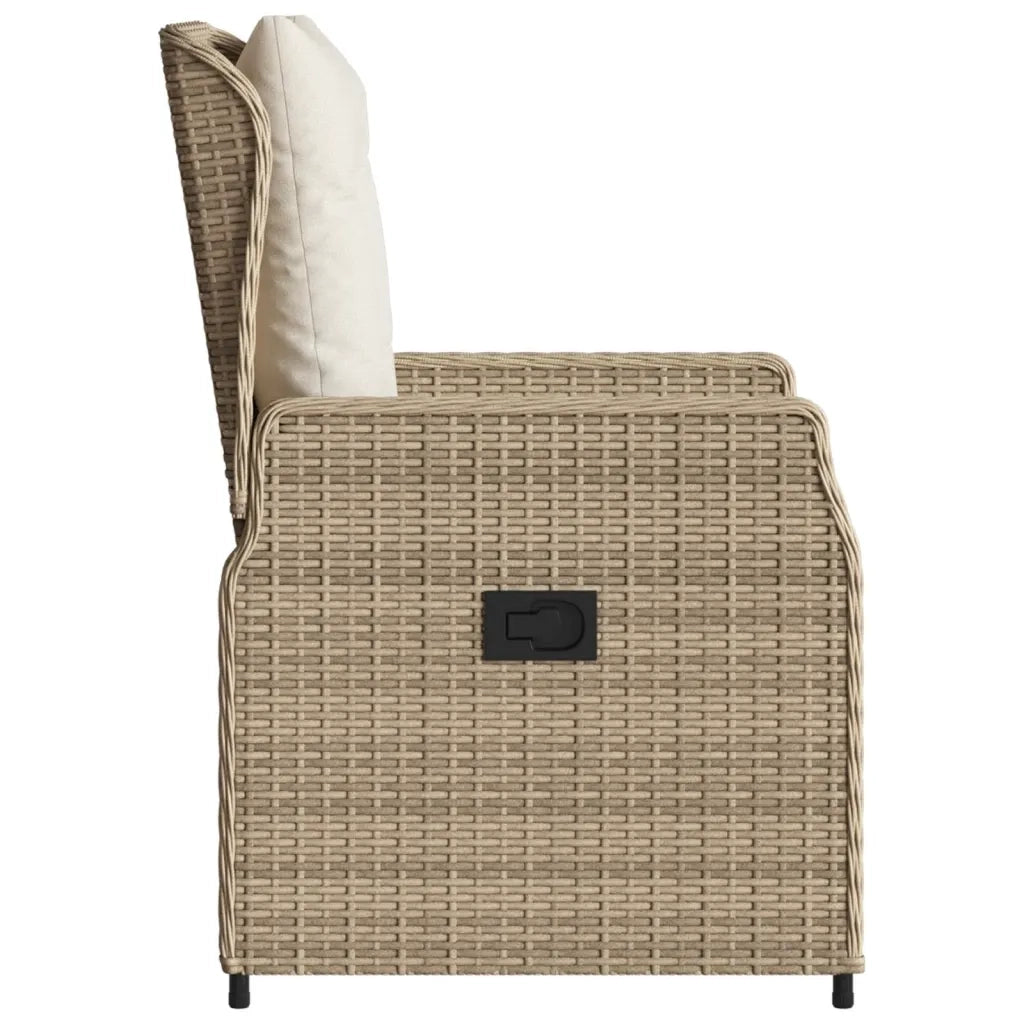 Sedie da Giardino Reclinabili 2 pz | Sedie da Esterno Beige Polyrattan