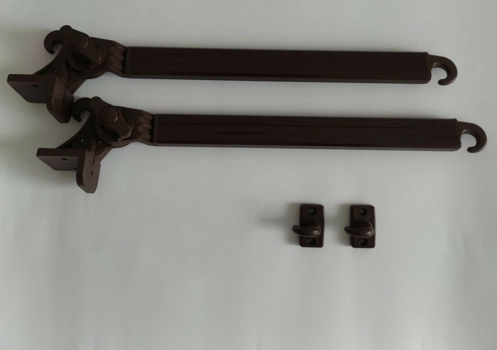 Braccetti per Tende da Sole in Alluminio 50 cm Coppia Kit con Ganci Vari Colori
