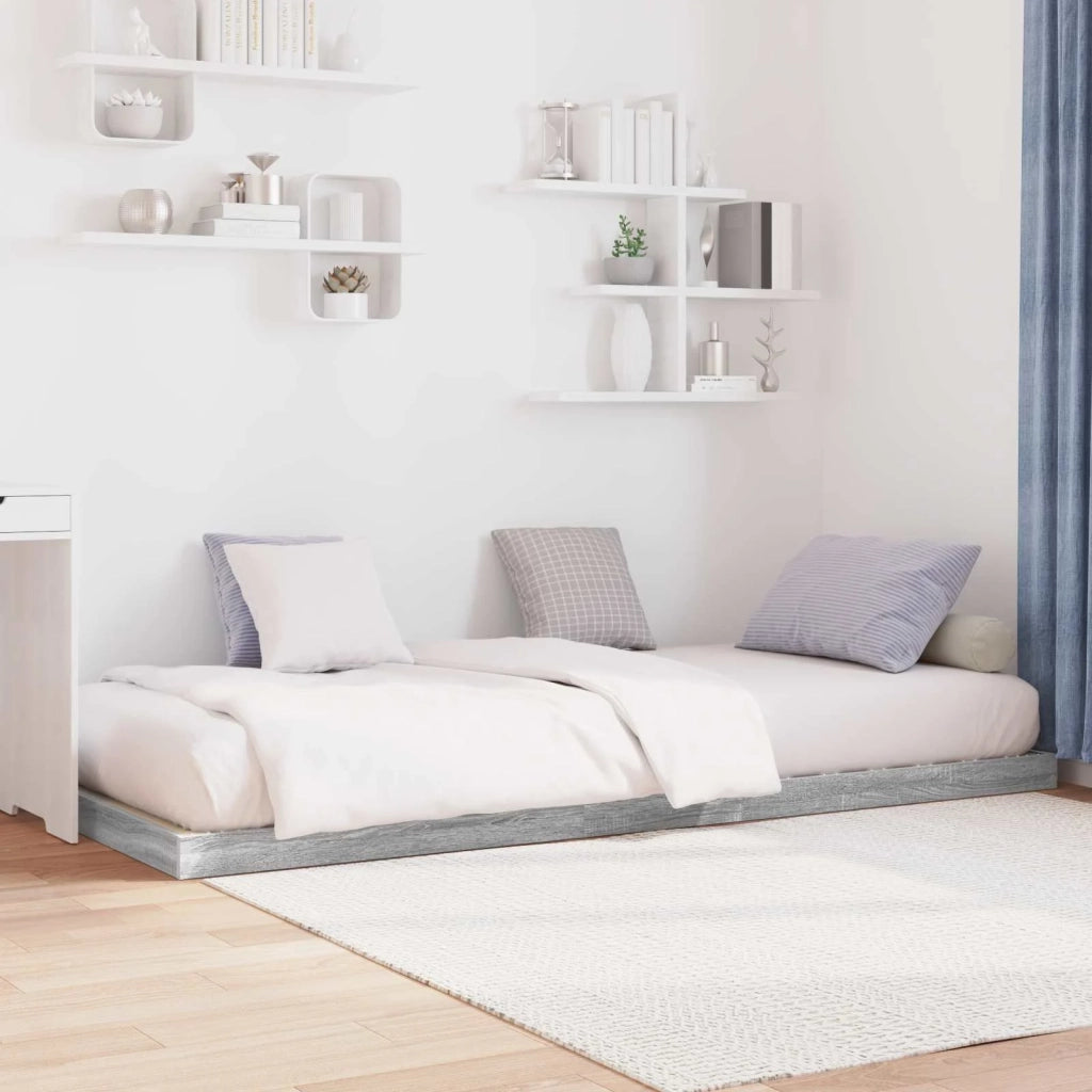 Struttura letto a terra-Giroletto Grigio Sonoma 100 x 200 cm