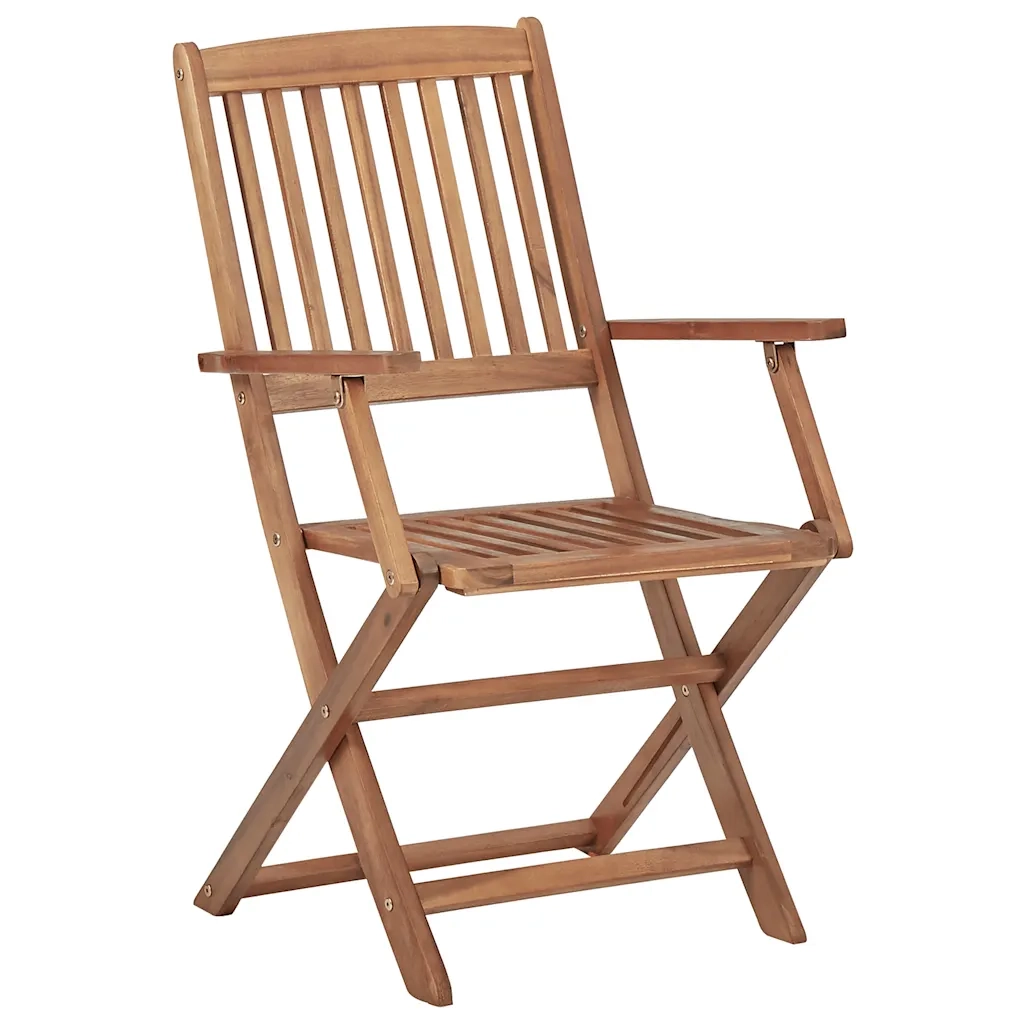 Sedie da Giardino Pieghevoli 8 pz con Cuscini Massello Acacia 3075086