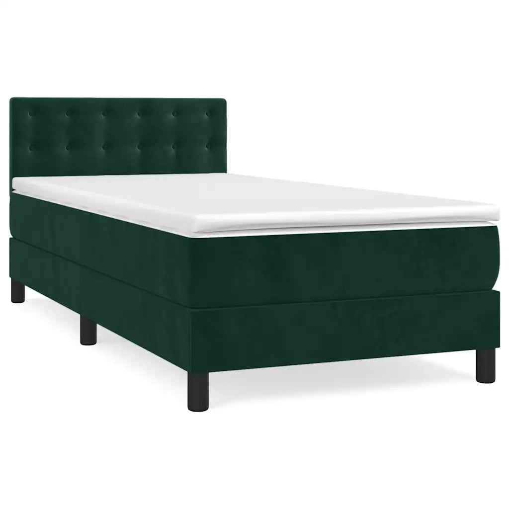 Giroletto a Molle con Materasso-Struttura Letto Verde Scuro 80x200 cm Velluto 273963