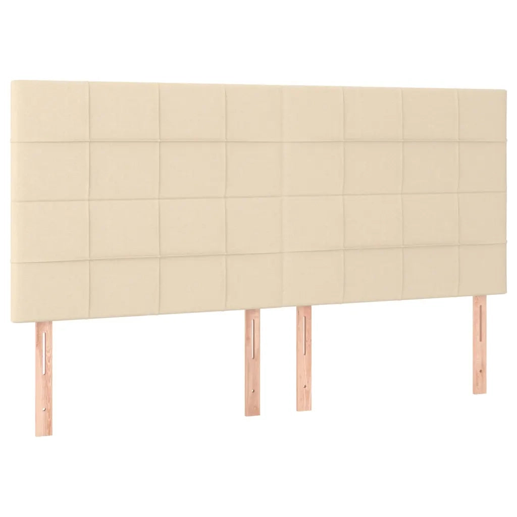Testiera | Testata Crema 200x5x118/128 cm Tessuto