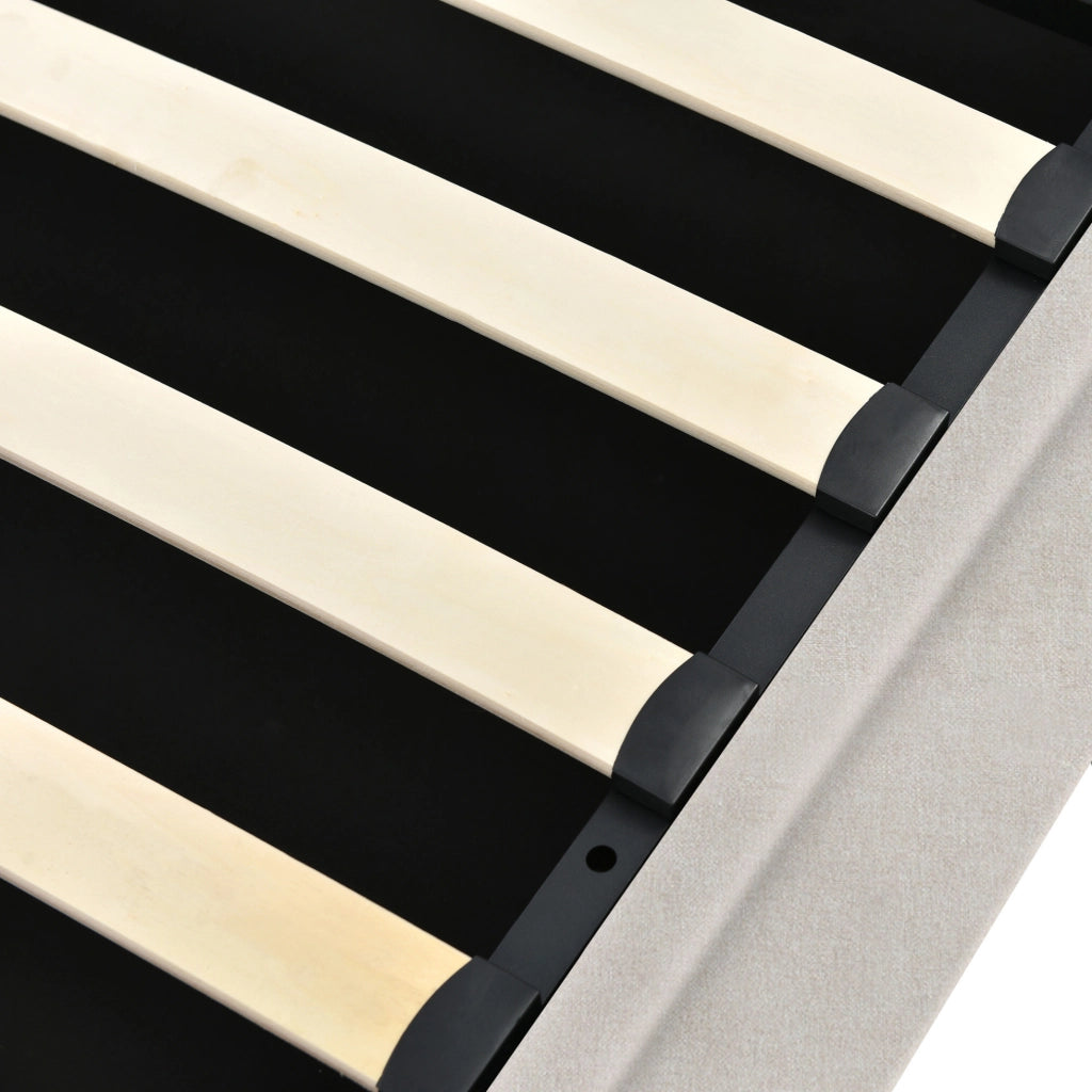 Letto imbottito 160x200 con contenitore, luce da lettura e ricarica USB
