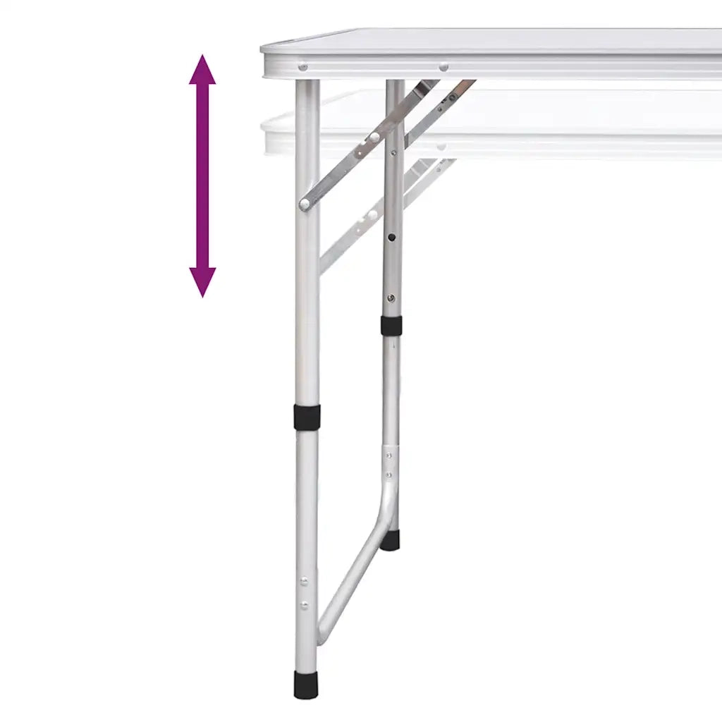 Set Tavolo da Campeggio Pieghevole 6 Sedie Regolabili 180x60 cm CFW2069129