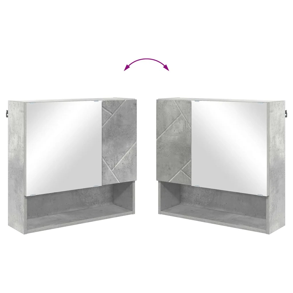 Mobiletto per specchio con porta Grigio cemento 59 x 17 x 55 cm 883367