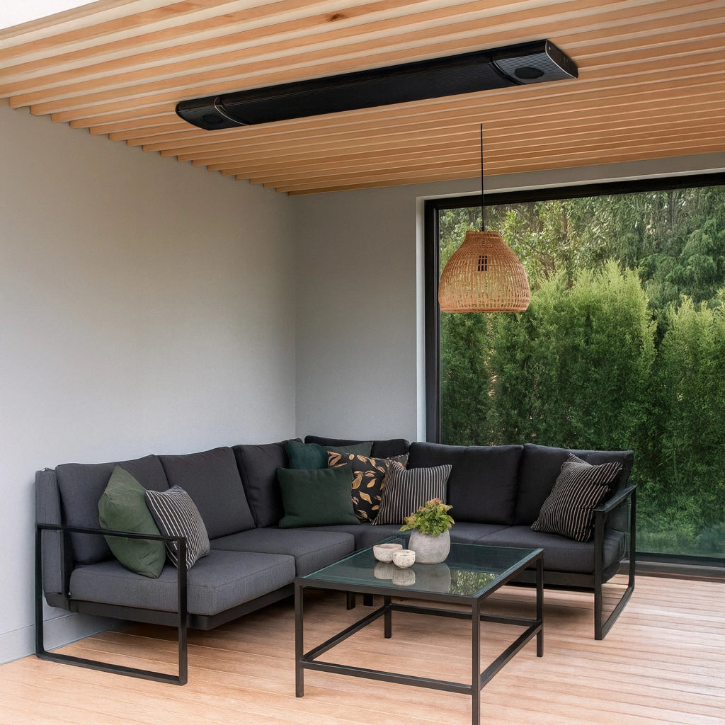 Sined Riscaldatore Ad Infrarossi Con Telecomando Da 1000w Con Altoparlanti Bluetooth Nero