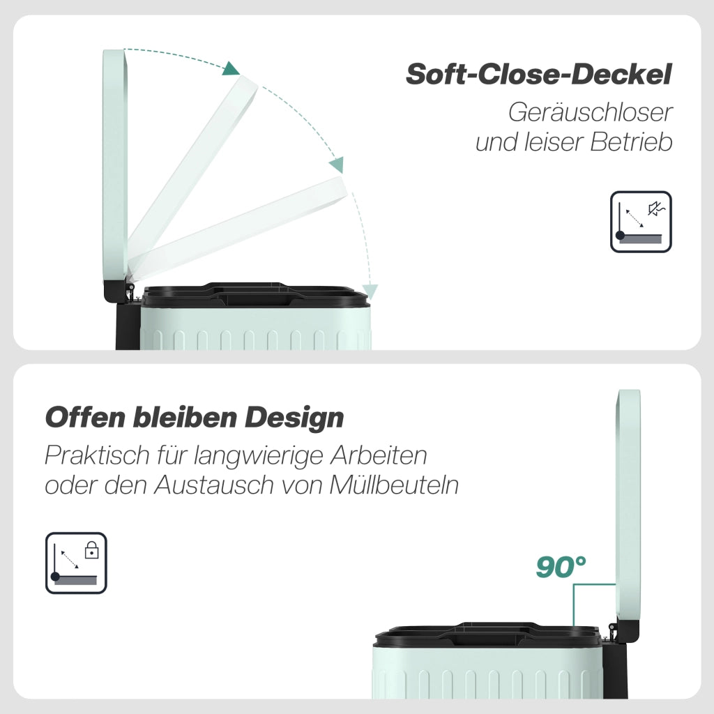 Cestino per la raccolta differenziata 2x20L ¨C Minimal ¨C Verde