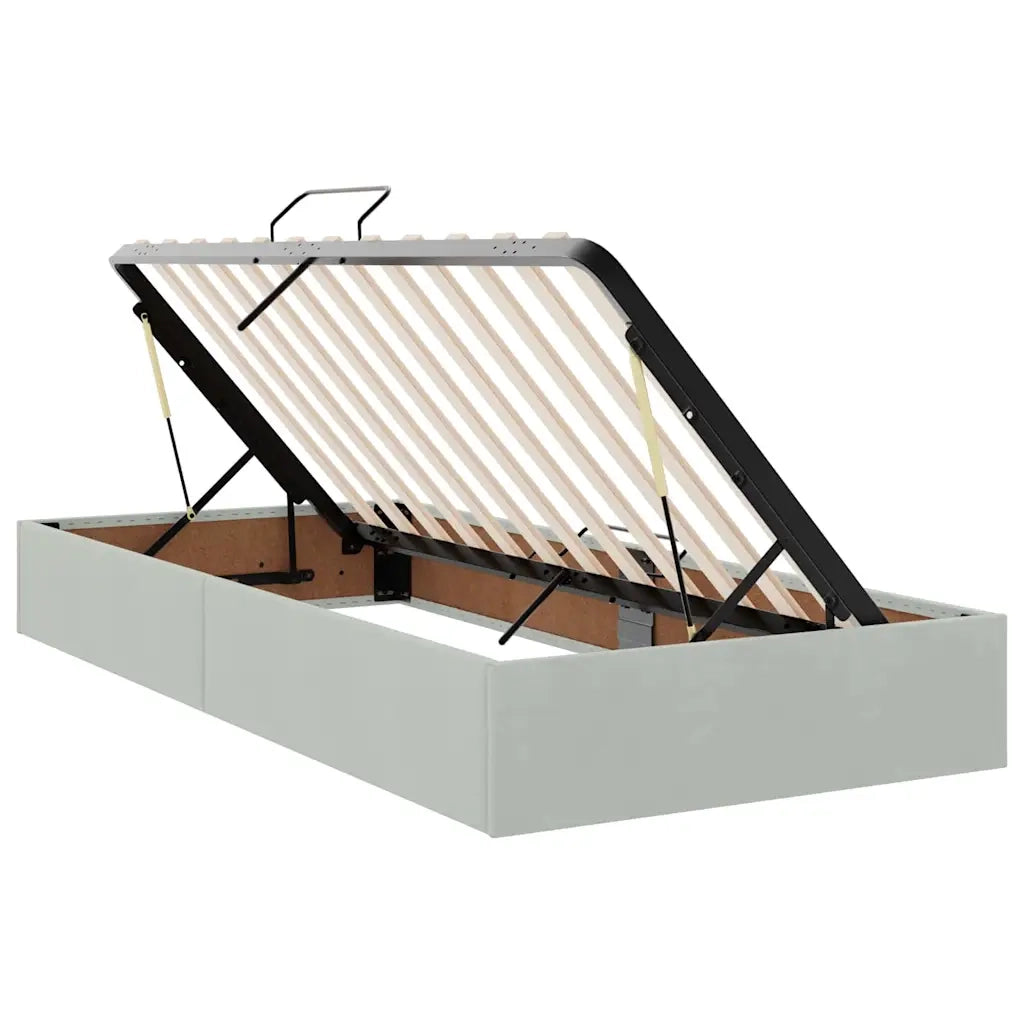 Letto con Contenitore Grigio chiaro 90 x 190 cm Velluto 3370845