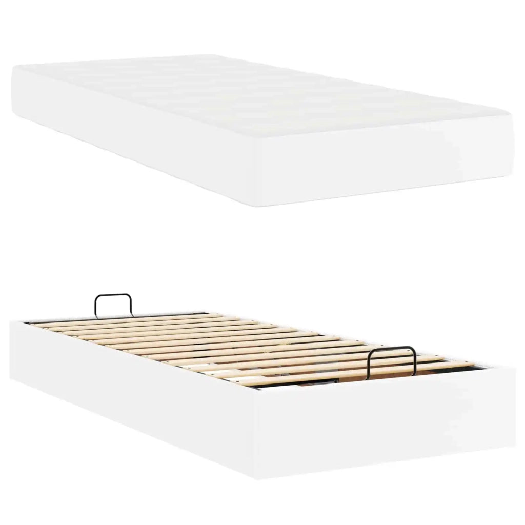 Struttura letto con materasso con materasso 2 pcs Bianco PVC