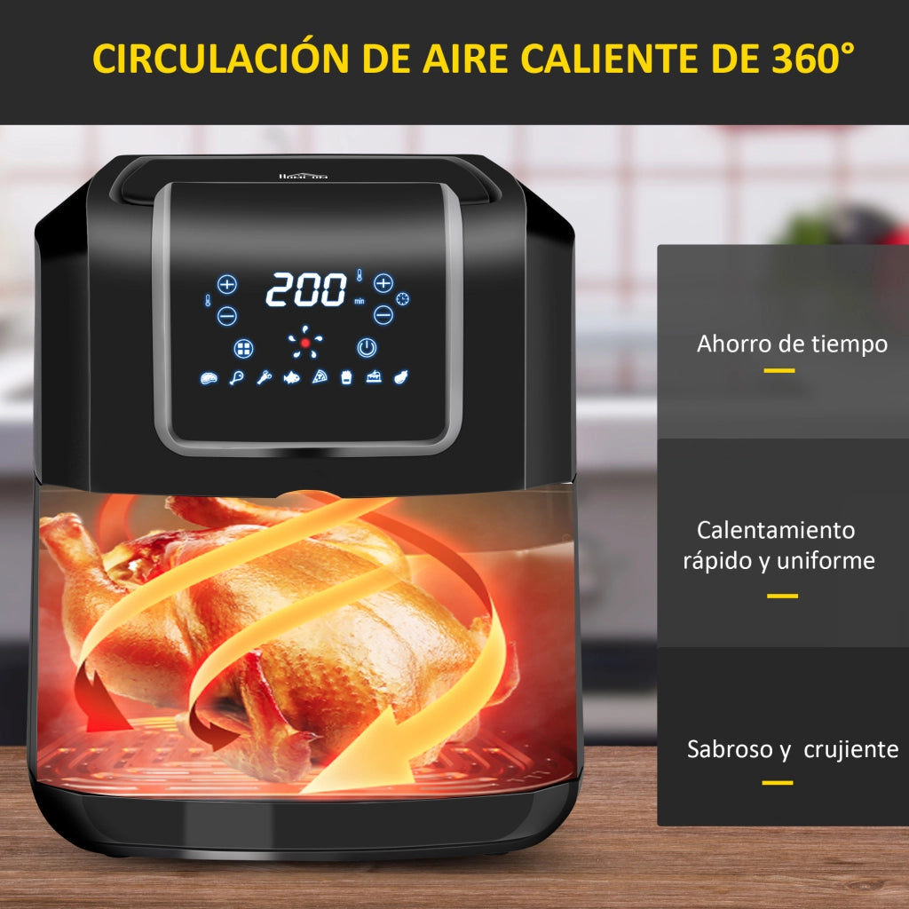 Friggitrice ad Aria 6,5L 1700W ¨C zephmum ¨C Nero 36,5x29x33,8 cm