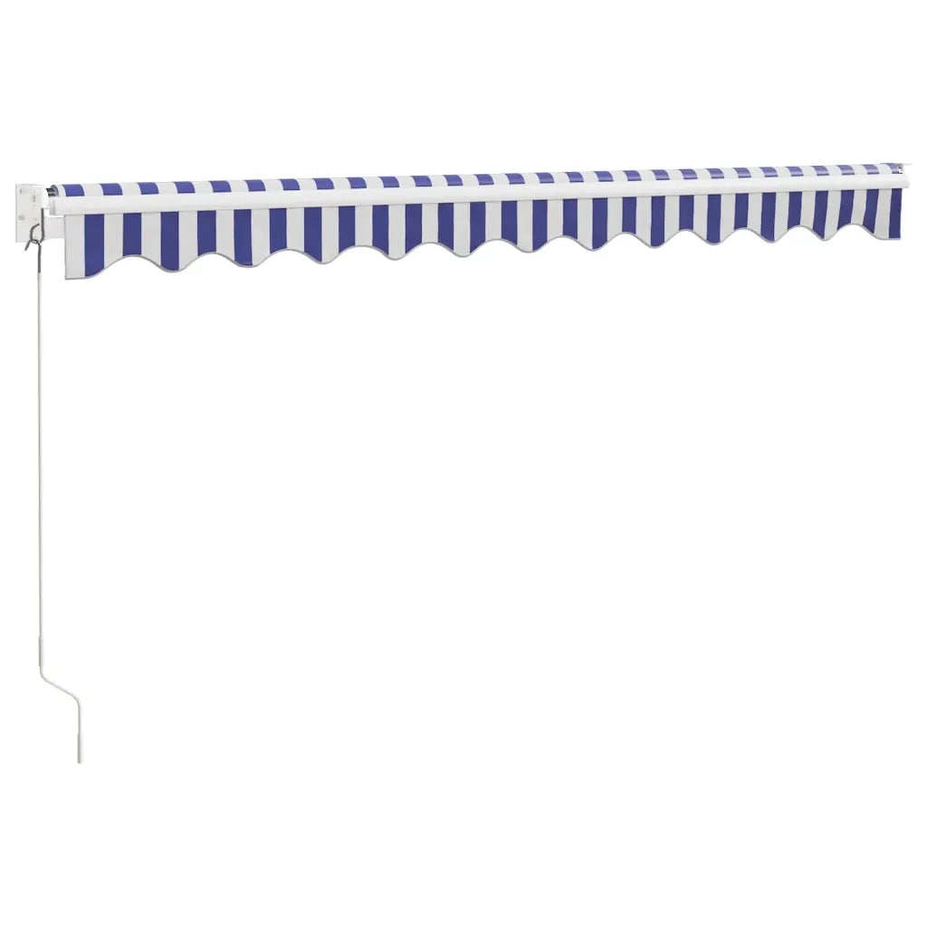 Tenda Sole Retrattile-Tenda parasole per balcone Blu e Bianca 3x2,5 m Tessuto e Alluminio 127141