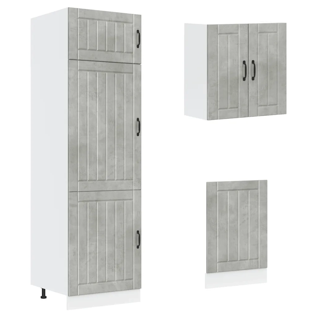 Set Mobili da Cucina 8 pz Lucca Grigio Cemento in Truciolato 3314805