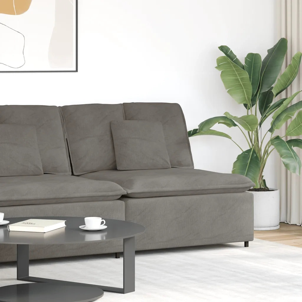 Modulo Centrale Divano Modulare con Cuscini Grigio Chiaro 100cm 616271