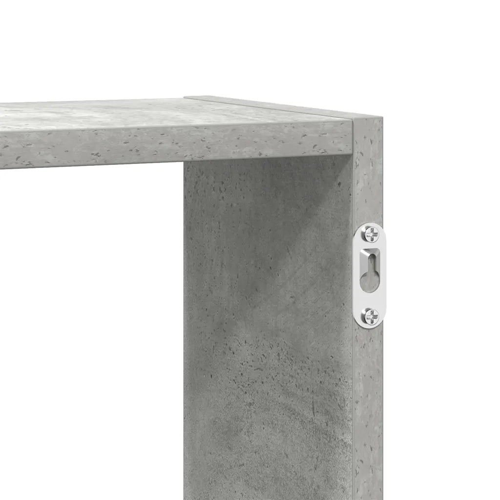 Mensola a Cubo da Parete 5 Scomparti Truciolato Grigio Cemento 859998