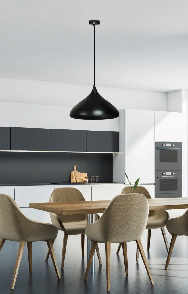 Lampada a sospensione Candellux Viborg nera 1xE27 90cm