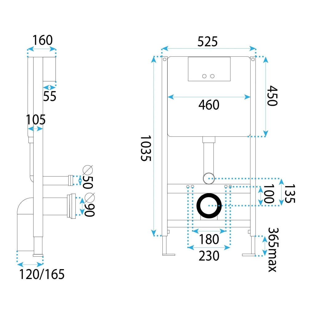 Telaio Wc Da Incasso K011a-q Rea T Black