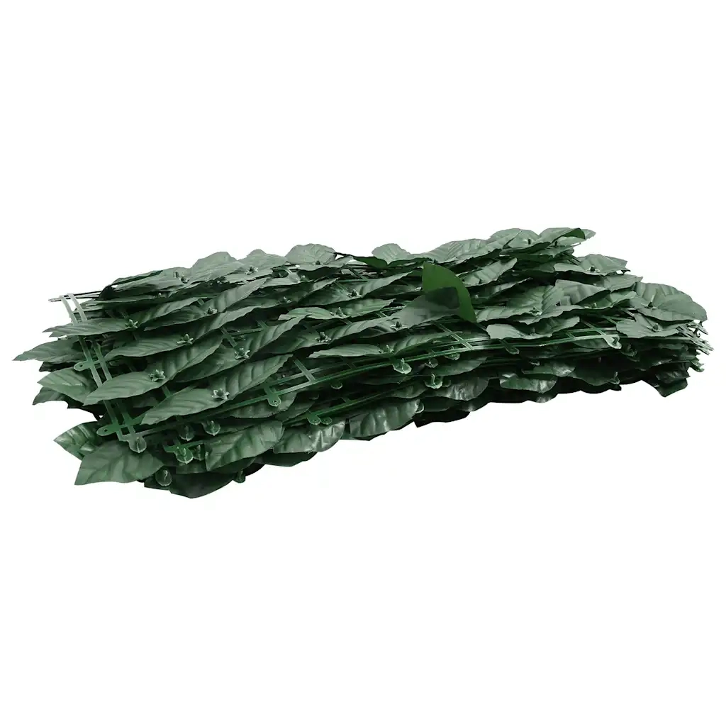 Paravento da Balcone-Divisorio con Foglie Verde Scuro 600x150 cm