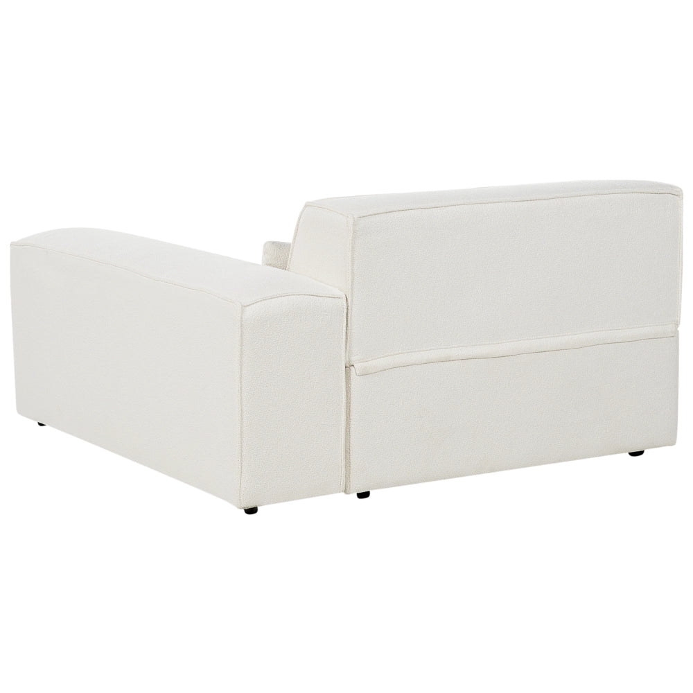 Divano angolare modulare a 2 posti a sinistra Divano componibile in boucle bianco con gambe nere Soggiorno moderno