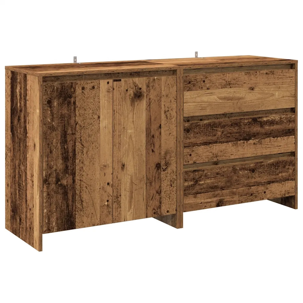 Credenza 2 pz-Set di 2 Buffet-Armadio da cucina Legno Antico in Legno Multistrato