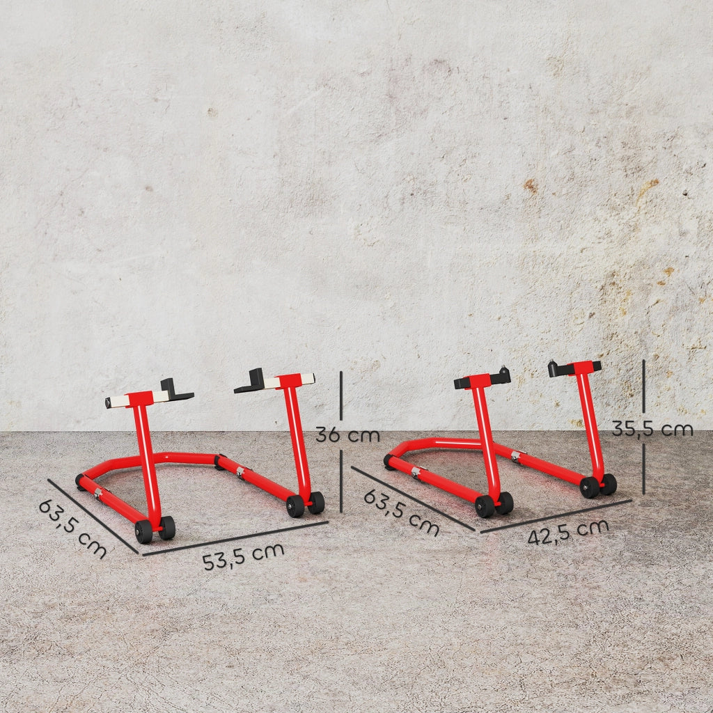 Cavalletto Moto Universale ¨C Xylo ¨C Capacit¨¤ 390kg Anteriore Posteriore Regolabile Rosso