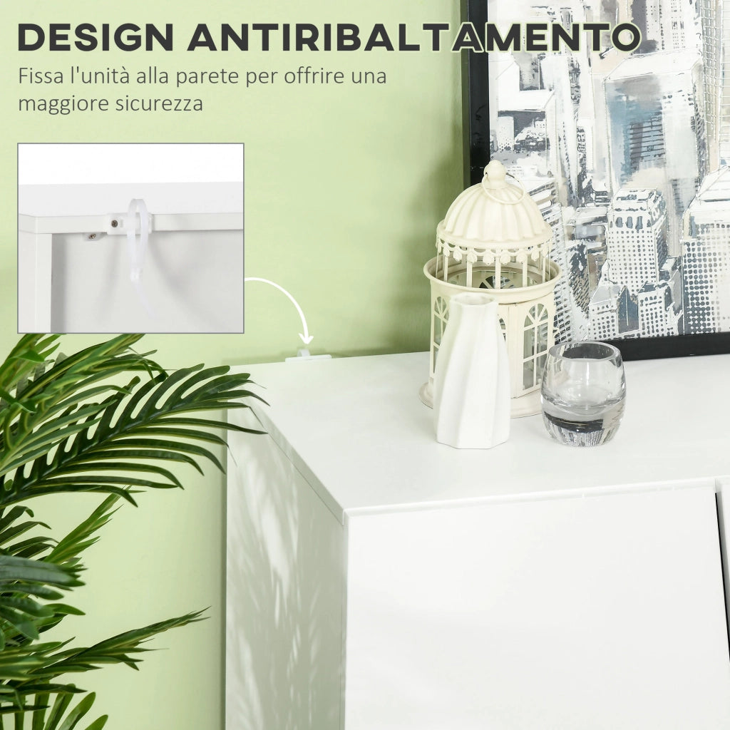 Mobile Salvaspazio 5 Ripiani ¨C Xylo ¨C Bianco Truciolato 150x40x88 cm